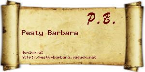 Pesty Barbara névjegykártya