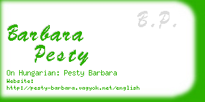 barbara pesty business card